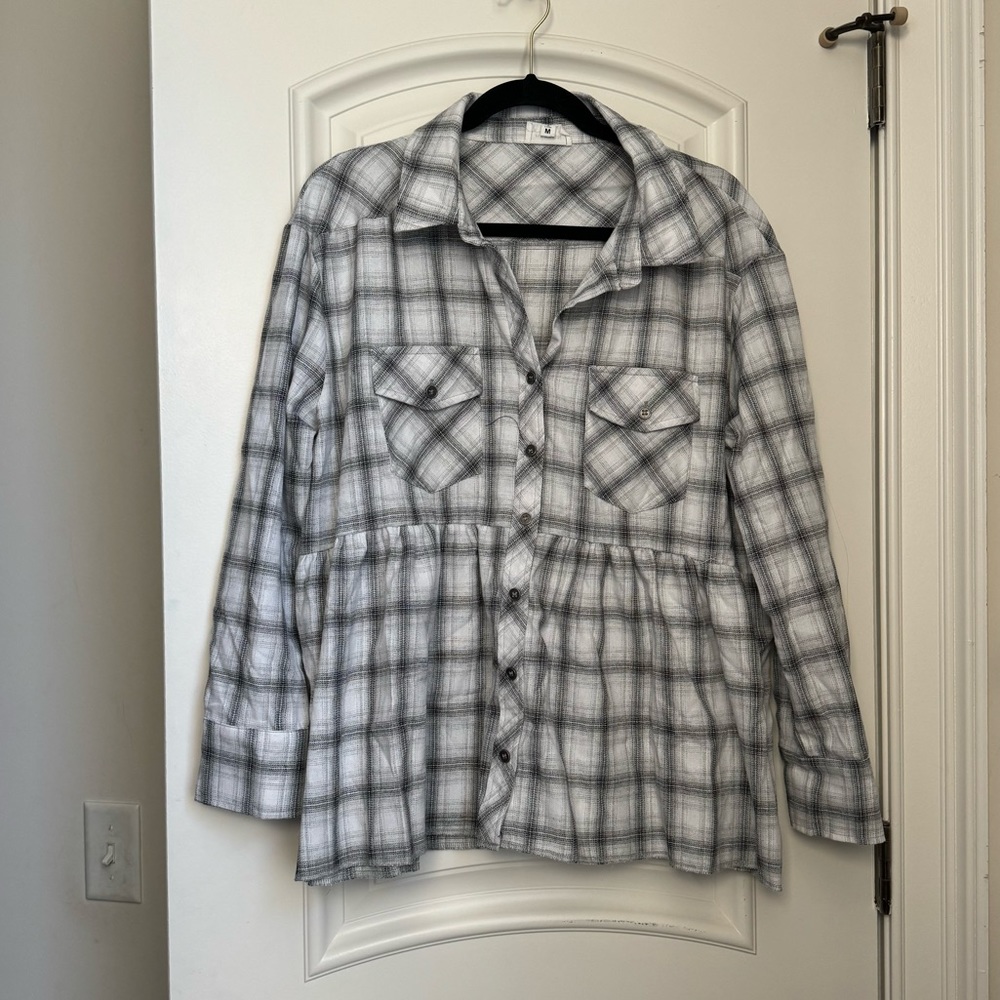Heyson Plaid Button Top